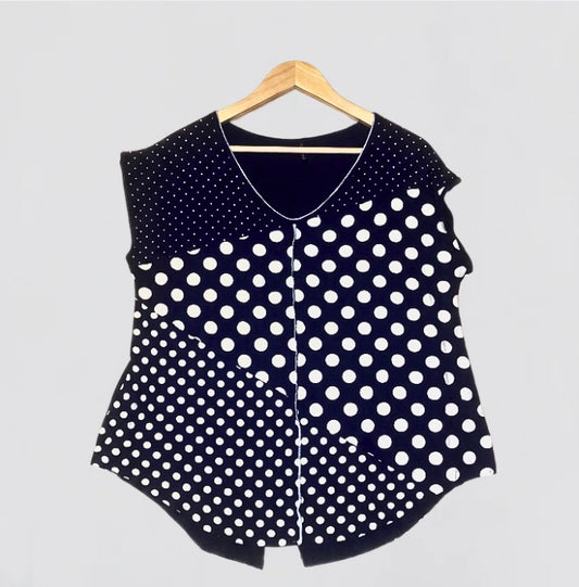Edista Los Angeles Women Polka Dot Sleeveless Top Medium