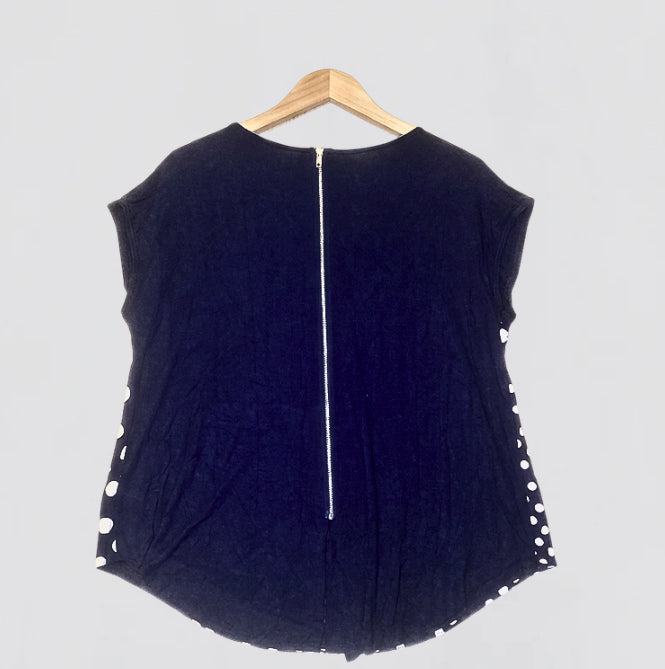 Edista Los Angeles Women Polka Dot Sleeveless Top Medium