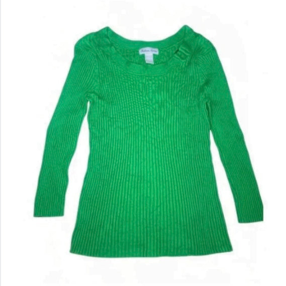 Fashion Avenue Green Ribbed Pullover Top XL