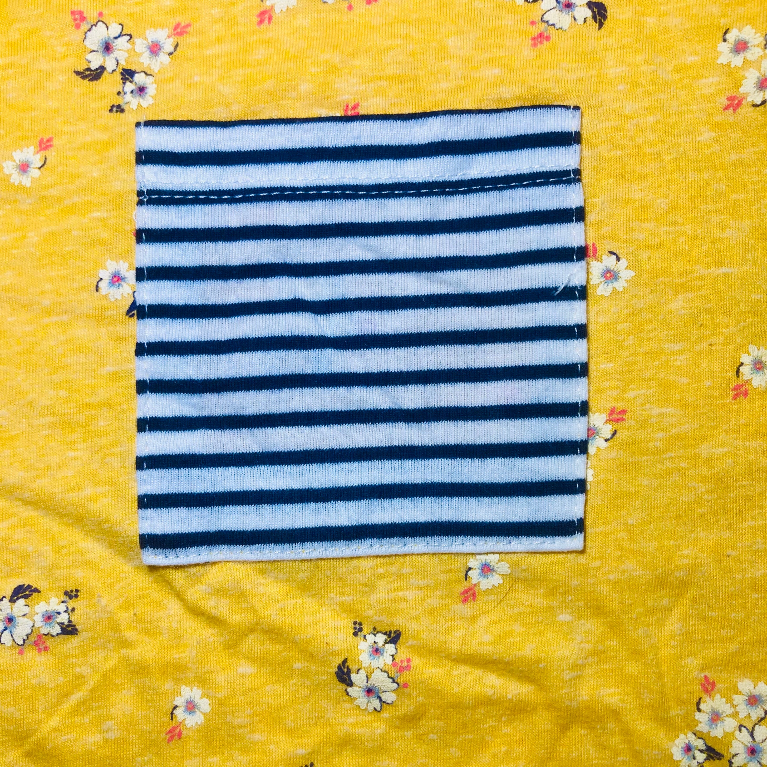 No Boundaries Yellow Floral Short Sleeve Top-Juniors 2XL