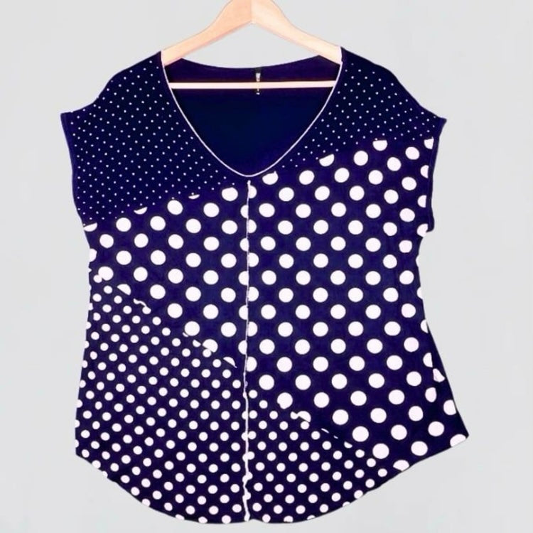 Edista Los Angeles Women Polka Dot Sleeveless Top Medium