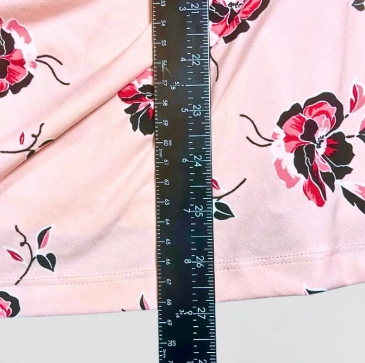 Liz Claiborne Career Blouse Floral 3/4 Sleeve Large