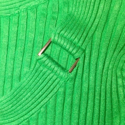 Fashion Avenue Green Ribbed Pullover Top XL